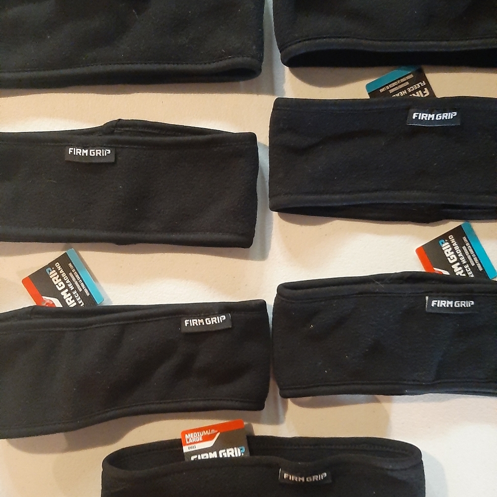Firm grip fleece headbands lot of 7. All new.